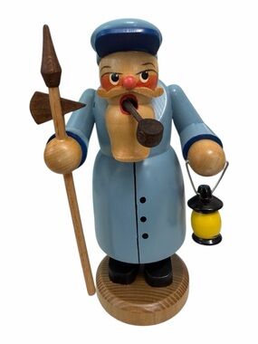 Erzgebirgische German Wood Incense Smoker Night Watchman Figure Vintage